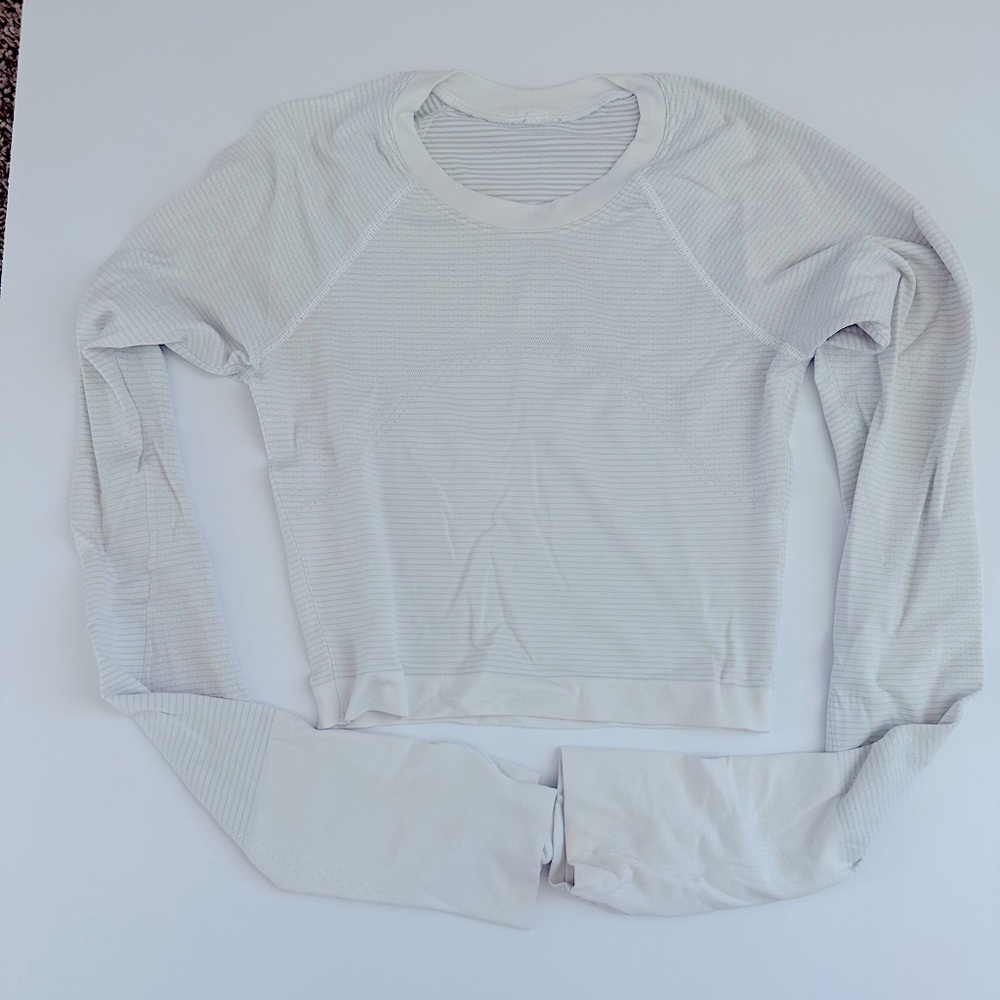 LULULEMON Swiftly Tech Cropped Long-sleeve Shirt 2.0 - White